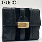 Gucci Era Suede Bifold GG Guccissima Compact Wallet