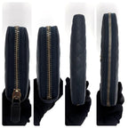 Chanel Quilted Caviar Leather Round Fastener Wallet Navy — view 6