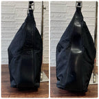 Prada Nylon Leather Shoulder Bag Silver Black — view 4