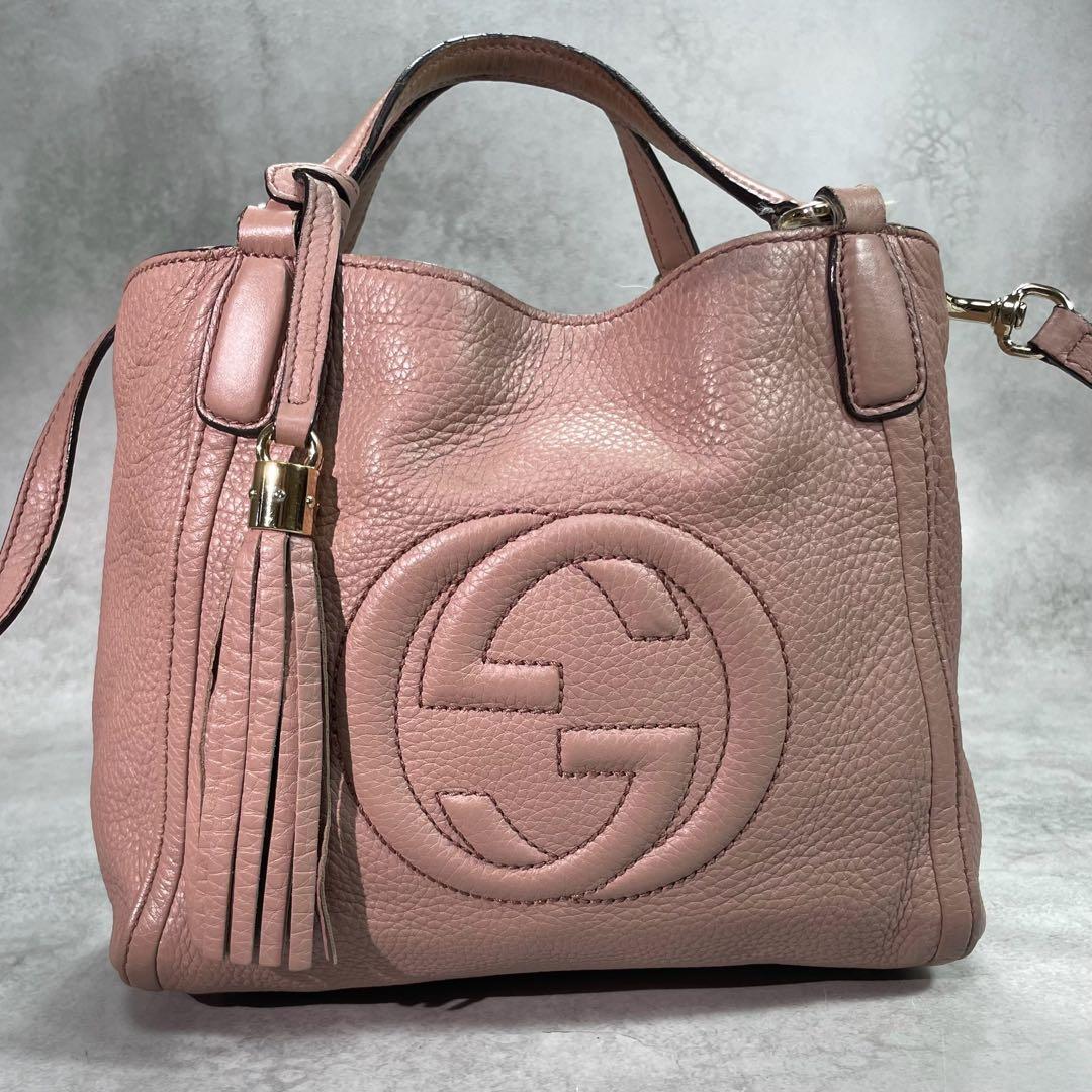 Gucci Soho 2-Way Shoulder Bag Hand Pink Leather — view 2