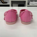 Chanel CC Logo Camellia Leather Chain Strap Flat Shoes — view 5