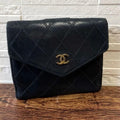 Chanel Bicolor Quilted Lambskin Bifold Wallet CC Logo Black