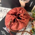 Chanel Drawstring Quilted Chain Shoulder Bag — view 8