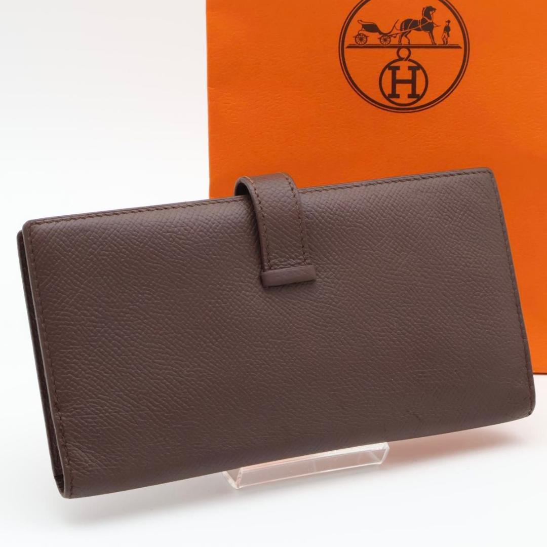 Hermes Bearn Classic Courchevel Brown Wallet — view 2