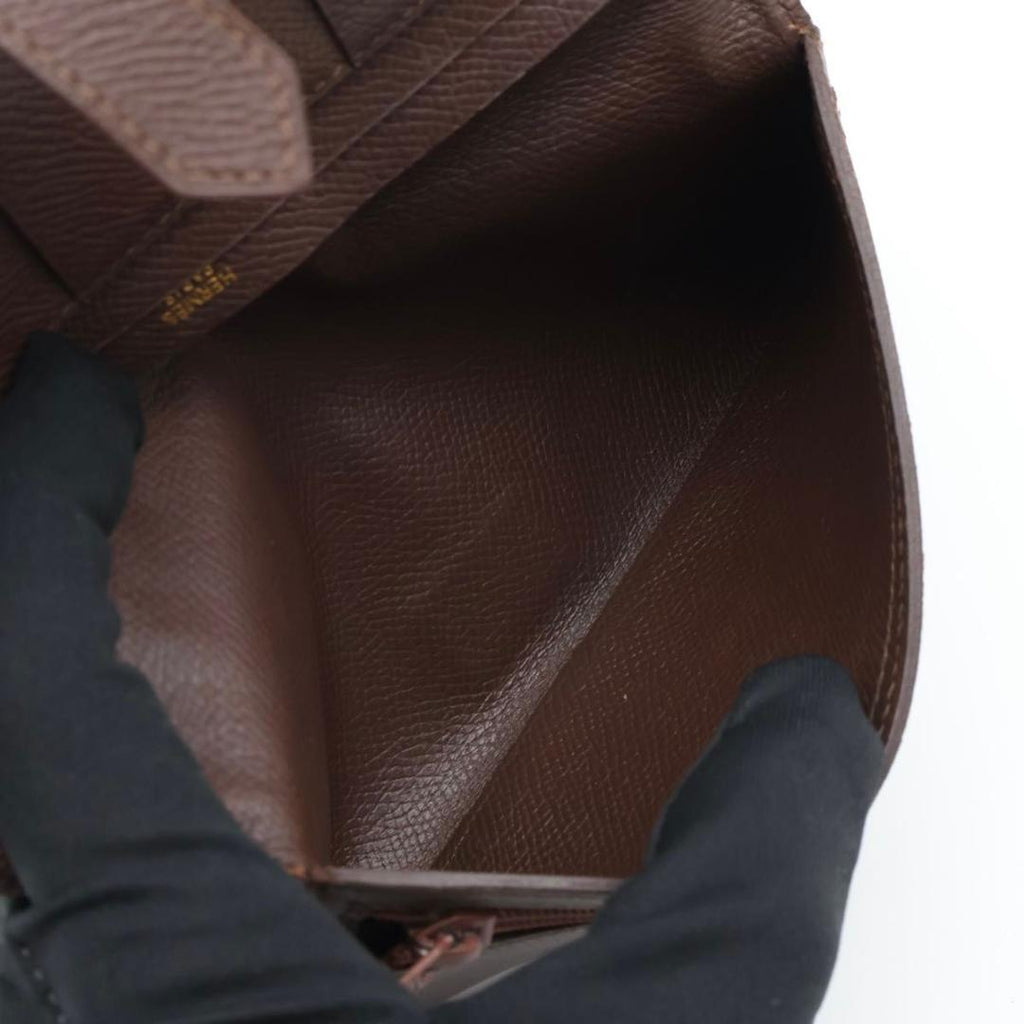 Hermes Bearn Classic Courchevel Brown Wallet — view 5