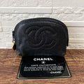 Chanel Caviar Leather CC Logo Coin Case Wallet Black