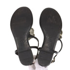 Chanel Coco Mark Camellia Patent Leather Sandals 35 C Black And Ivory — view 8