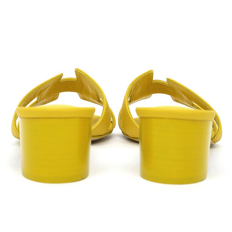 Hermes Oasis Sandals Size 35 Yellow Series Heel H Motif — view 5