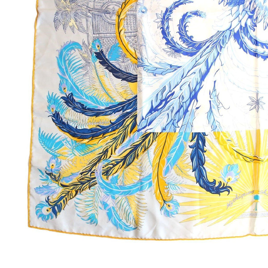 Hermes Carre 90 Scarf the Myth of Phoenix Silk Beige — view 4
