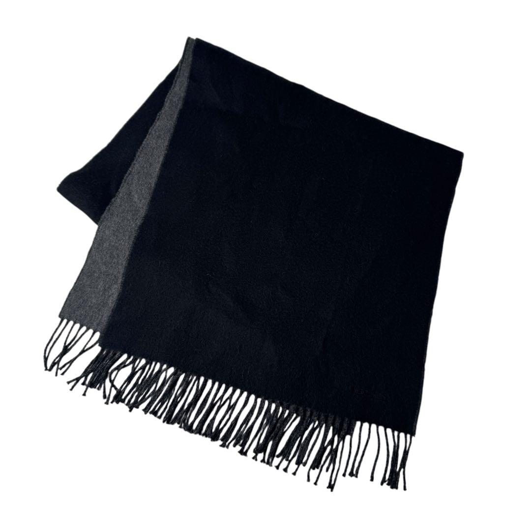 Hermes Scarf Black Gray Fringe No — view 2