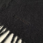 Hermes Scarf Black Gray Fringe No — view 4