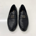 Chanel CC Logo Leather Loafers Black — view 2
