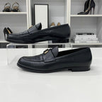 Chanel CC Logo Leather Loafers Black — view 3
