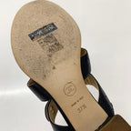 Chanel CC Logo Leather Quilted Strap Sandals Black — view 9