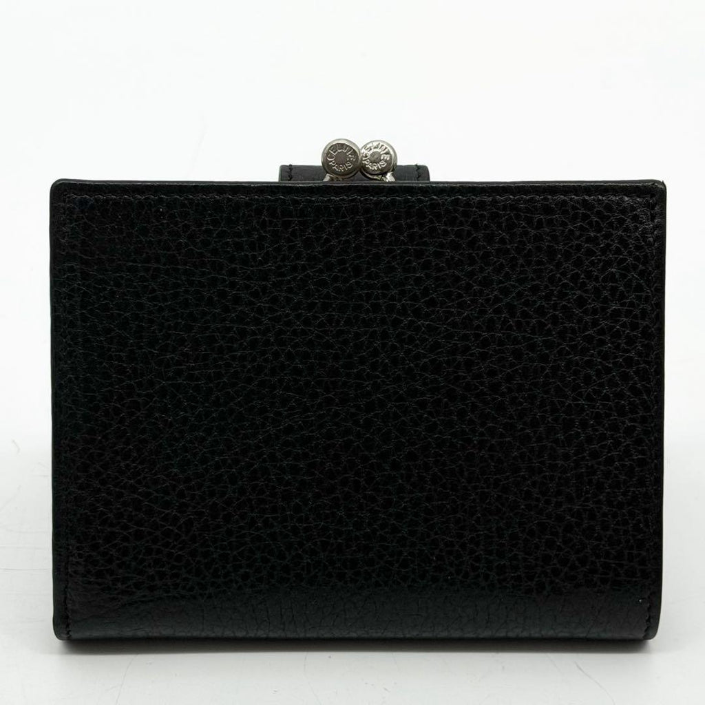 Celine Gancini Kiss Lock Bifold Wallet Black Compact — view 3