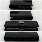 Celine Gancini Kiss Lock Bifold Wallet Black Compact — view 4