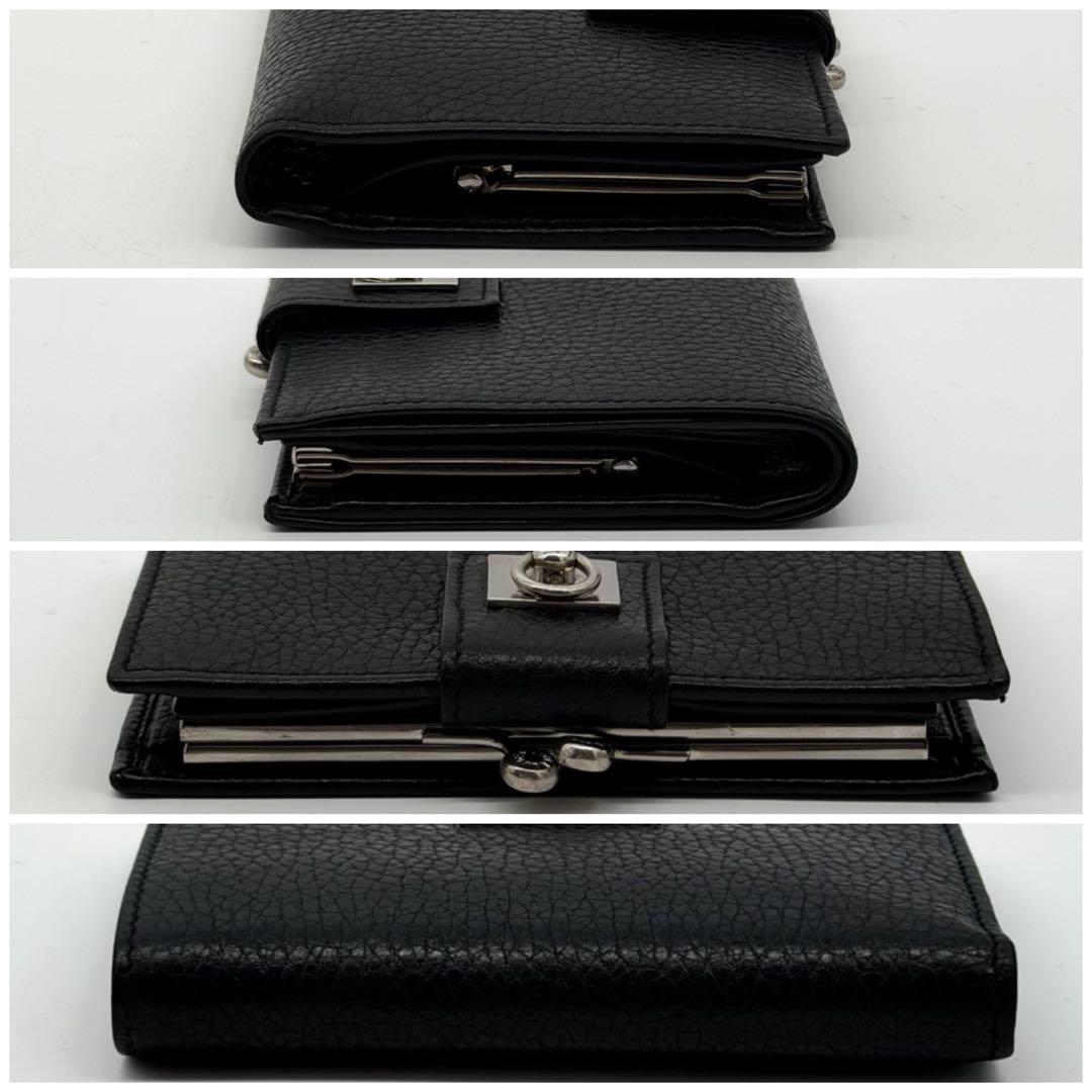 Celine Gancini Kiss Lock Bifold Wallet Black Compact — view 4