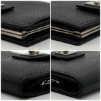 Celine Gancini Kiss Lock Bifold Wallet Black Compact — view 5