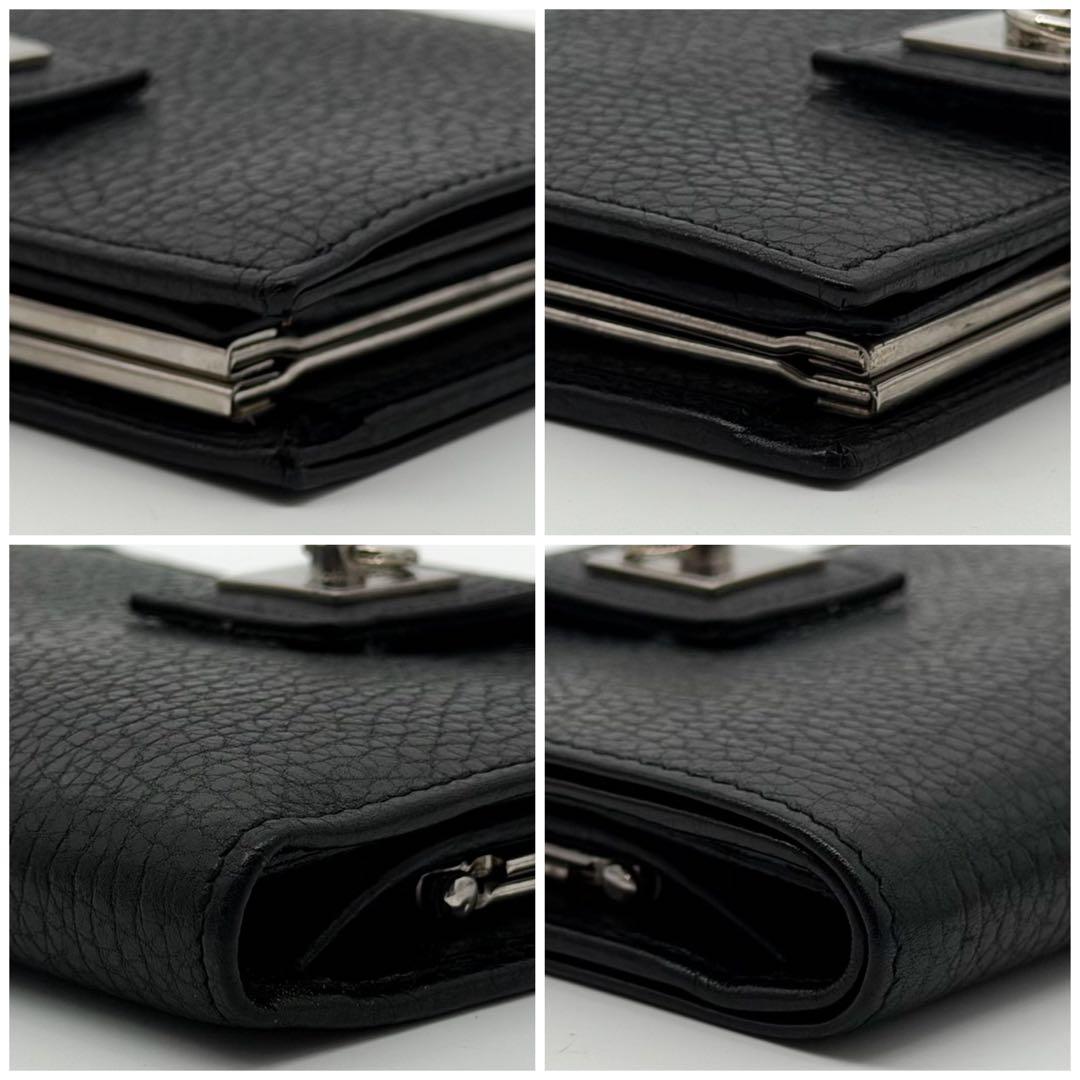 Celine Gancini Kiss Lock Bifold Wallet Black Compact — view 5