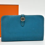Hermes Dogon GM Duo Blue Jean Taurillon Bifold Wallet — view 2