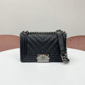 Chanel Boy 20 Che Blanc Double Chain Shoulder