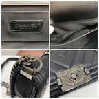 Chanel Boy 20 Che Blanc Double Chain Shoulder — view 9