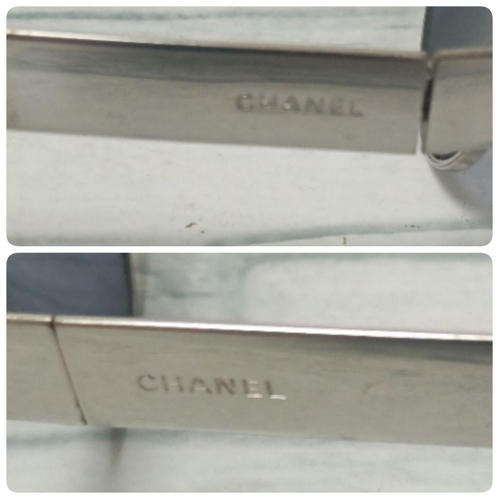 Chanel Sunglasses Silver Black Round Eyewear — view 3