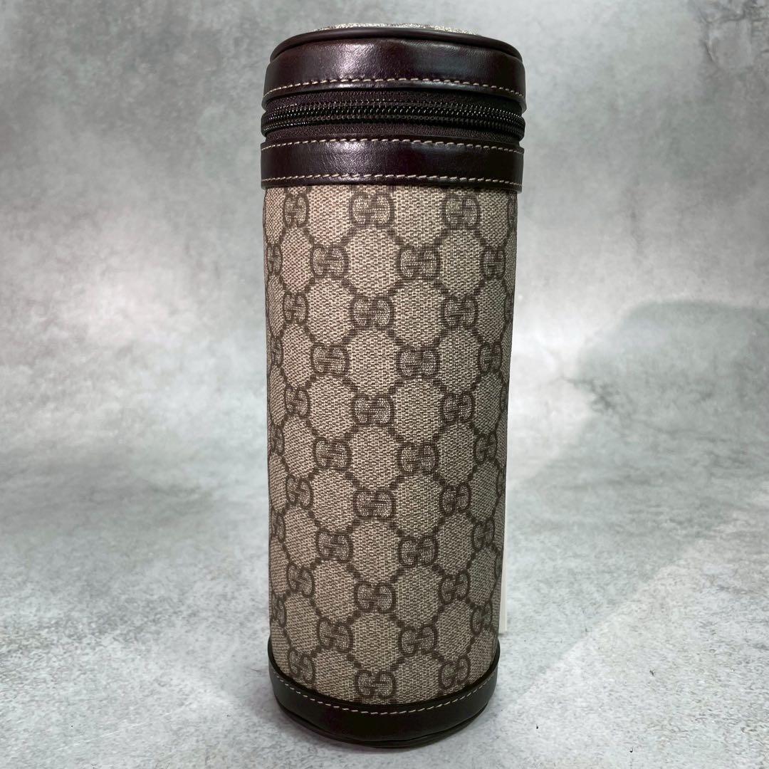 Gucci GG Bottle Case Baby Brown Logo Leather Clutch — view 2