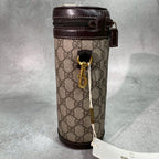 Gucci GG Bottle Case Baby Brown Logo Leather Clutch — view 3