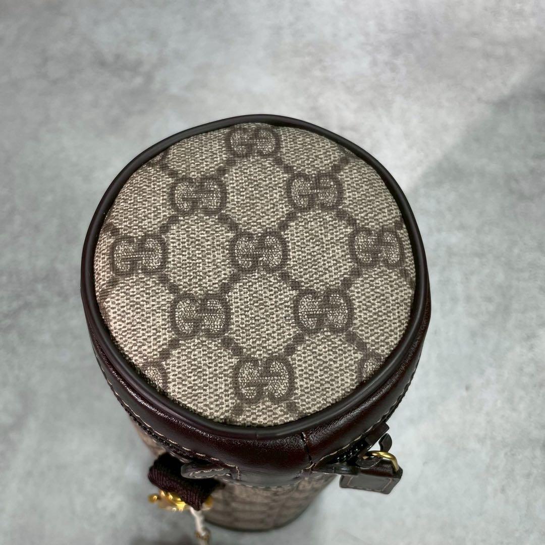 Gucci GG Bottle Case Baby Brown Logo Leather Clutch — view 7