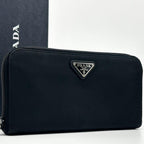 Prada Tessuto Nylon Zip Around Wallet Triangle Logo