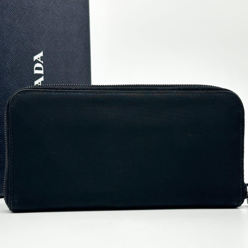 Prada Tessuto Nylon Zip Around Wallet Triangle Logo — view 3