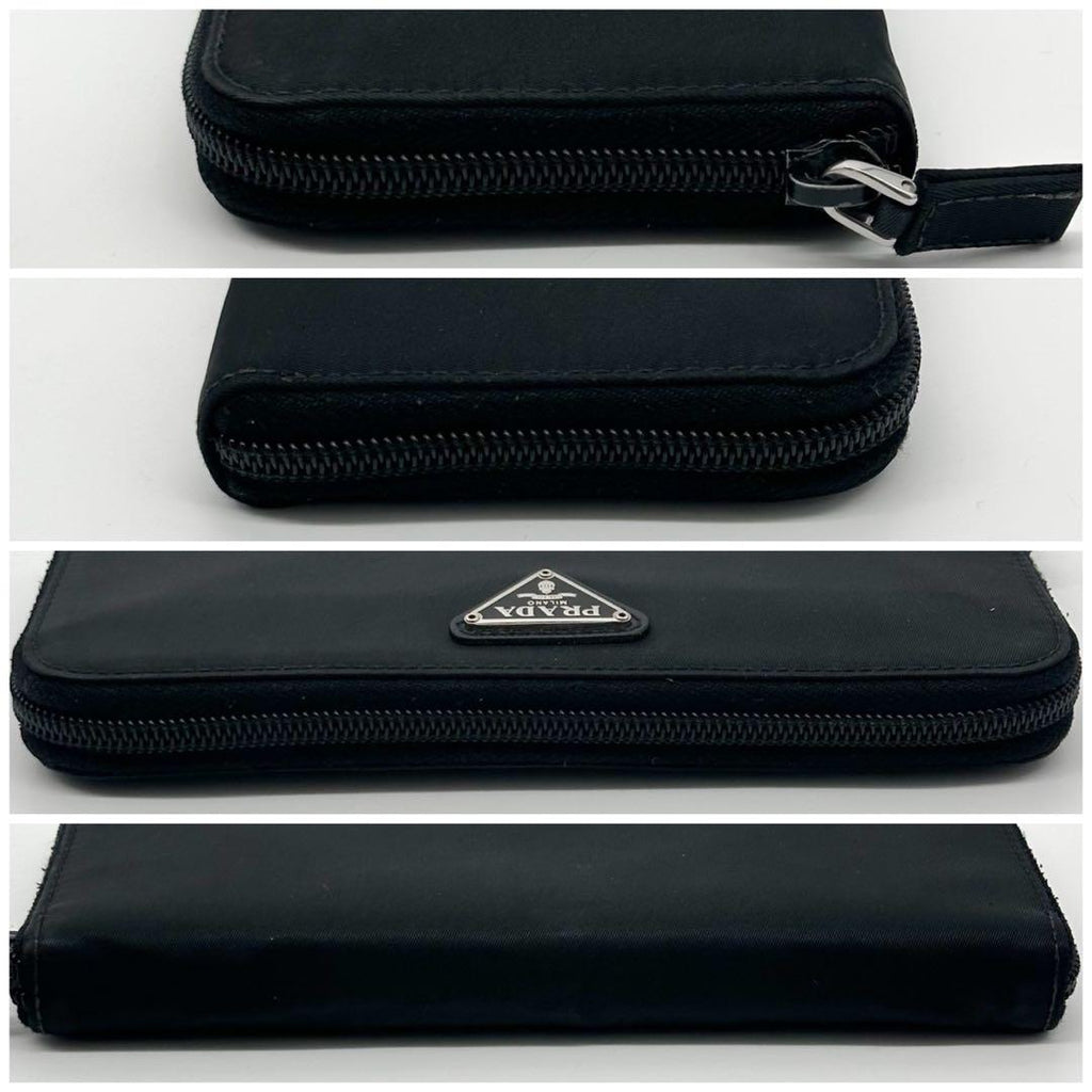 Prada Tessuto Nylon Zip Around Wallet Triangle Logo — view 4