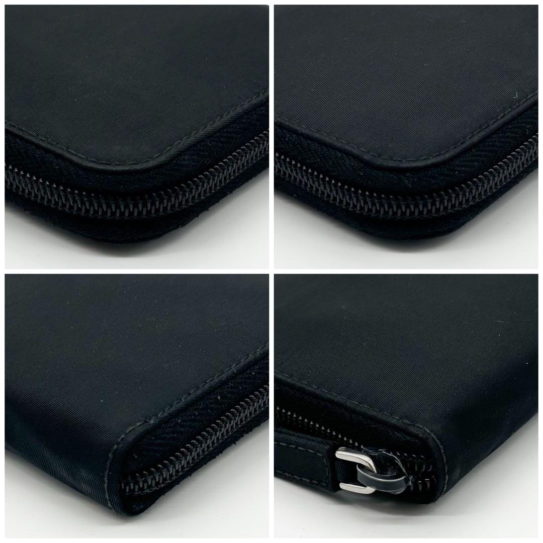 Prada Tessuto Nylon Zip Around Wallet Triangle Logo — view 5