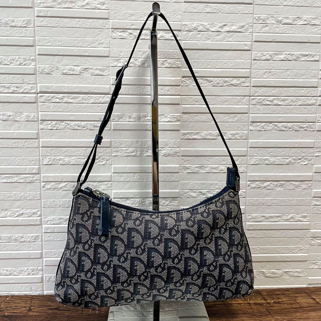 Dior Trotter Canvas Leather Shoulder Bag Pouch — view 2
