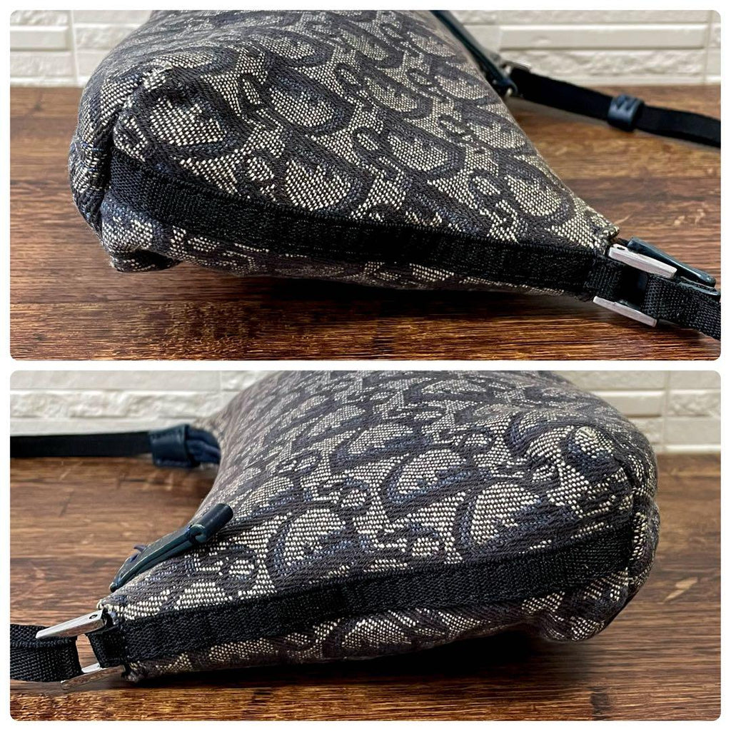 Dior Trotter Canvas Leather Shoulder Bag Pouch — view 4