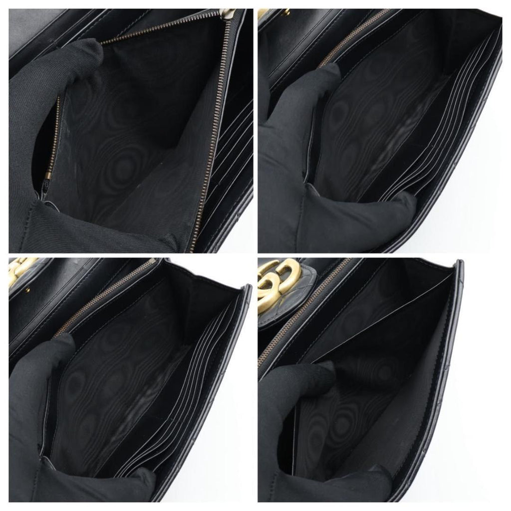 Gucci GG Marmont Chain Shoulder Wallet Black — view 6