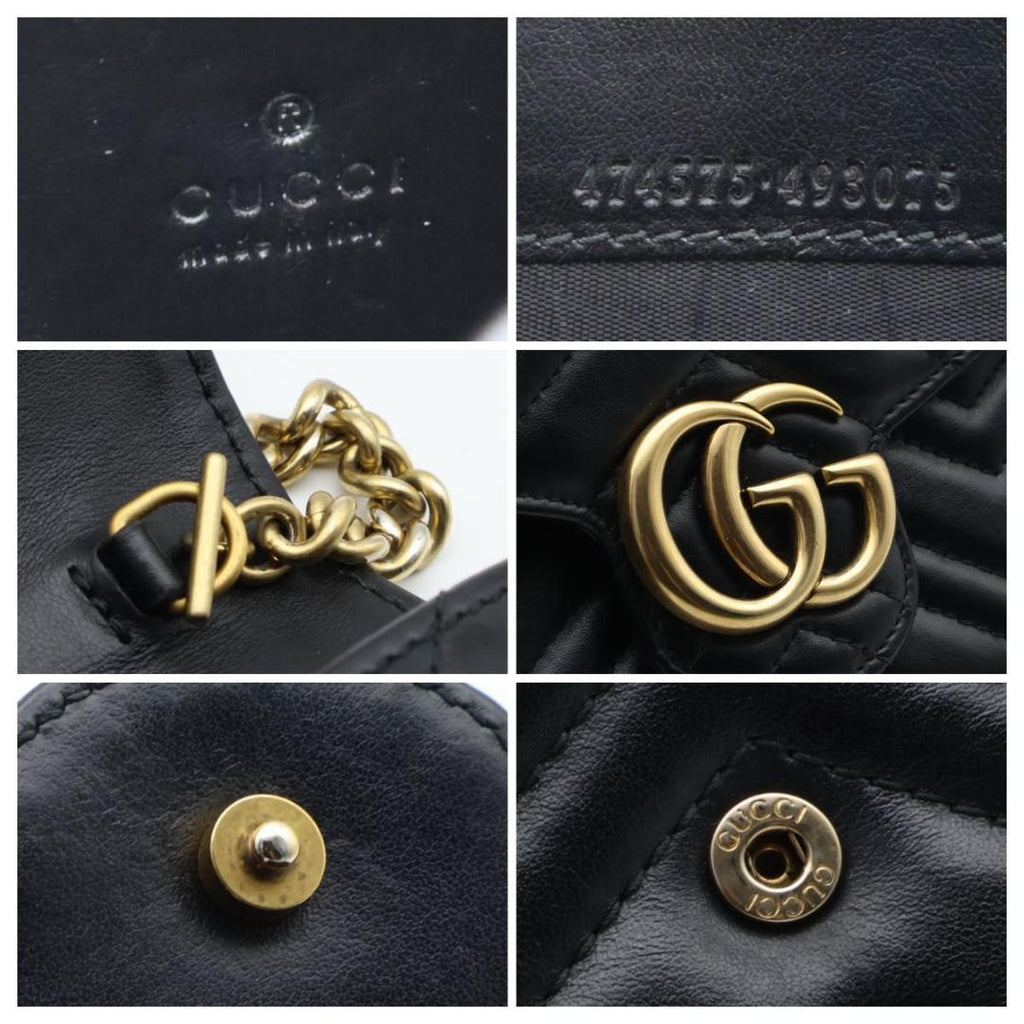 Gucci GG Marmont Chain Shoulder Wallet Black — view 7
