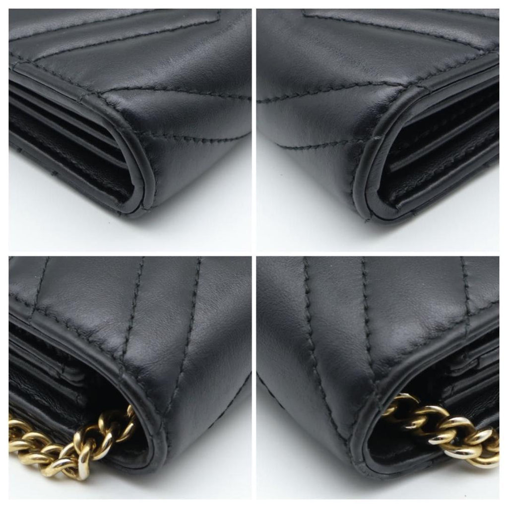 Gucci GG Marmont Chain Shoulder Wallet Black — view 8