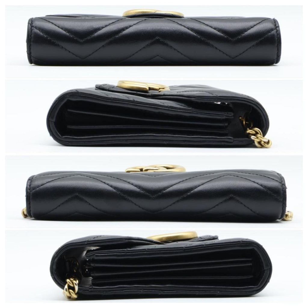 Gucci GG Marmont Chain Shoulder Wallet Black — view 9