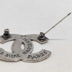 Chanel Brooch CC Logo Silver Vintage — view 4