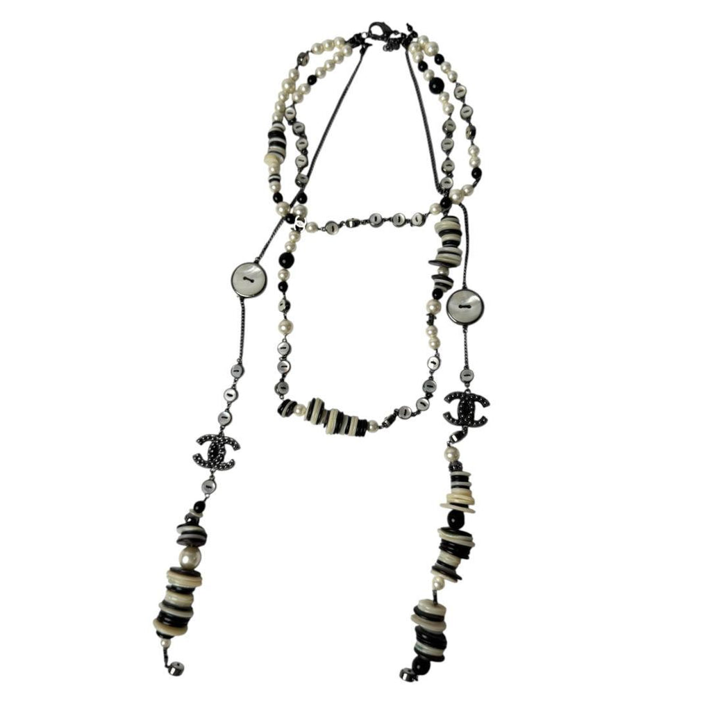 Chanel 03P Long Necklace CC Logo Faux Pearl — view 2