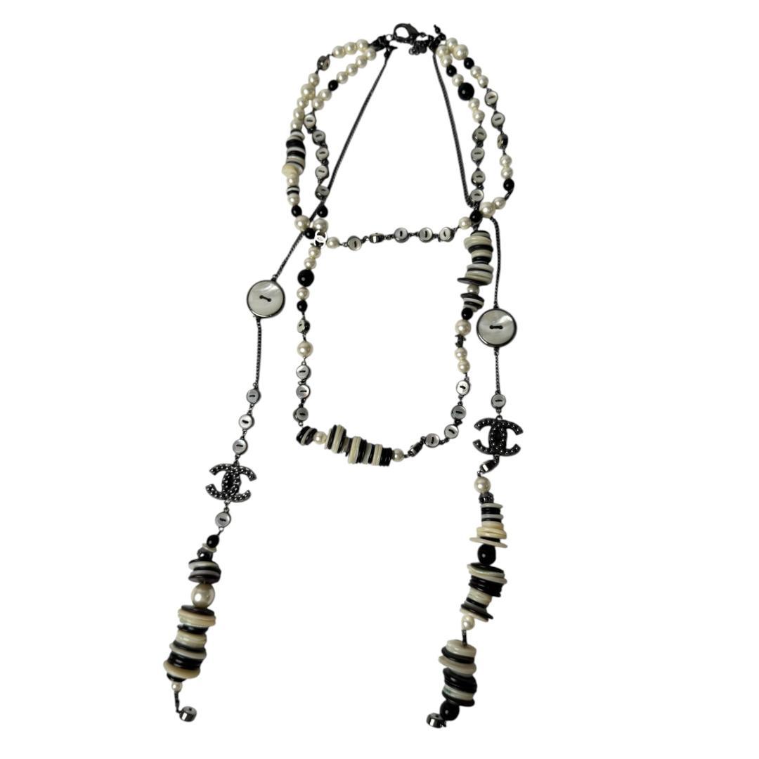 Chanel 03P Long Necklace CC Logo Faux Pearl — view 2