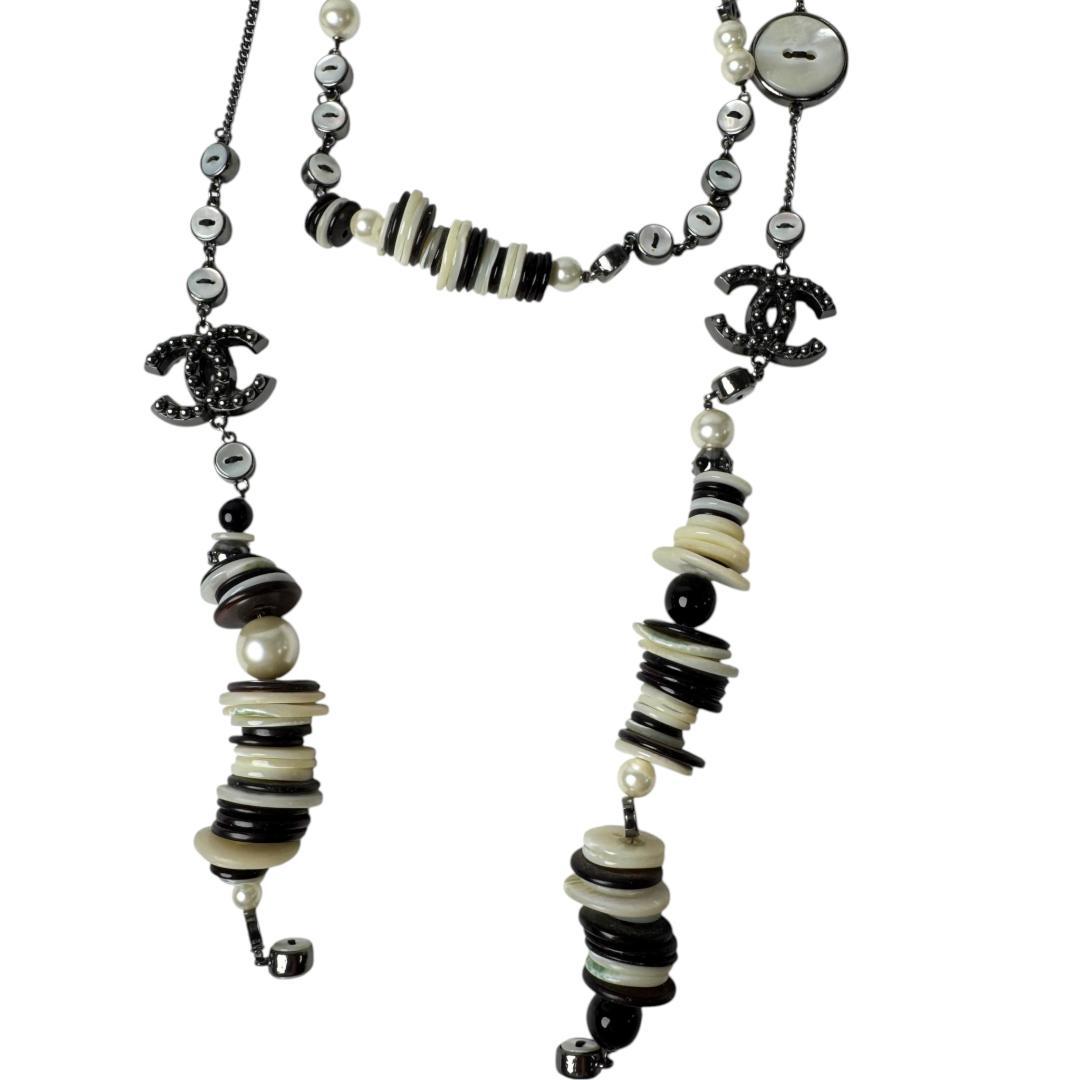 Chanel 03P Long Necklace CC Logo Faux Pearl — view 6