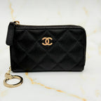 Chanel Caviar Leather with Chain Card Case — view 2