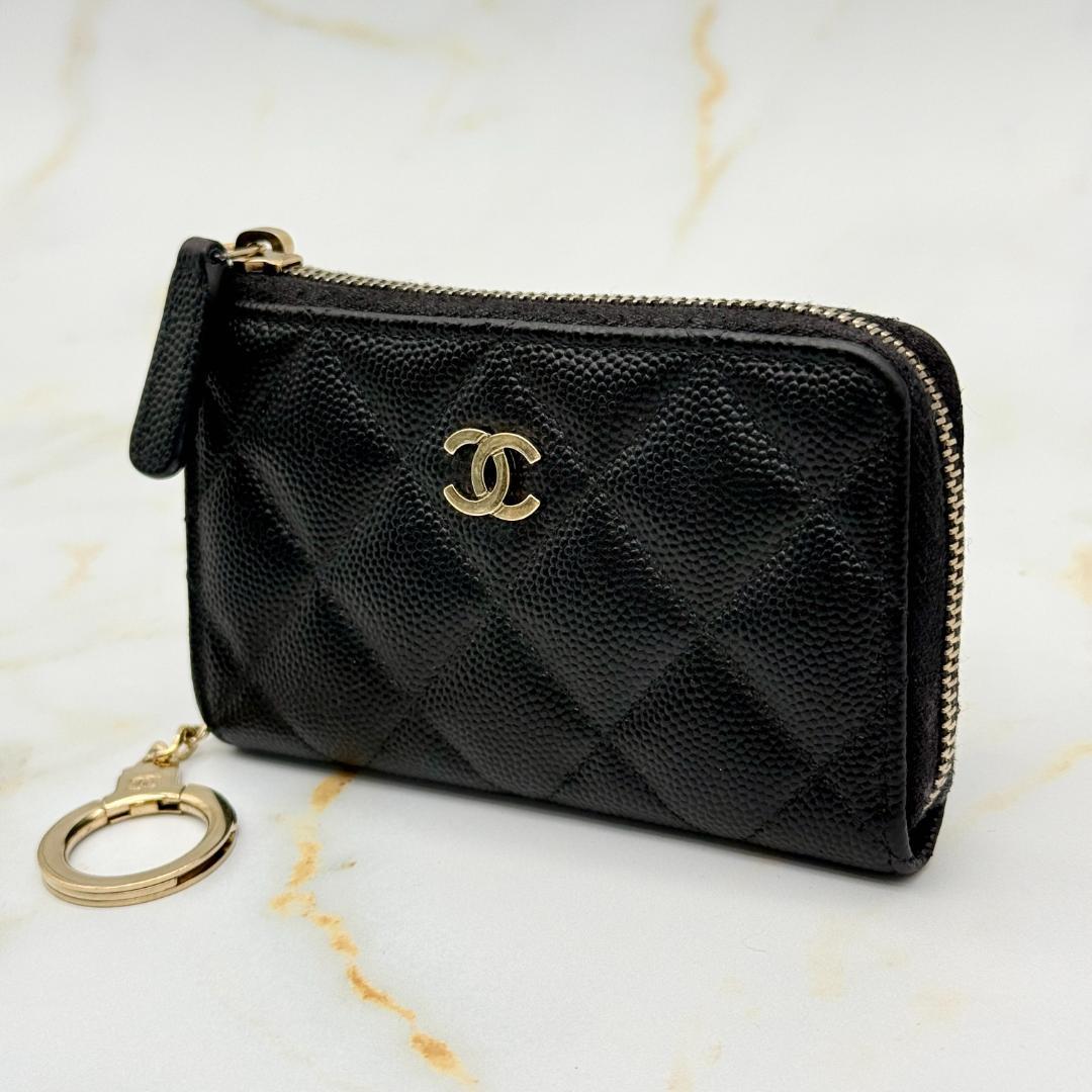 Chanel Caviar Leather with Chain Card Case — view 3