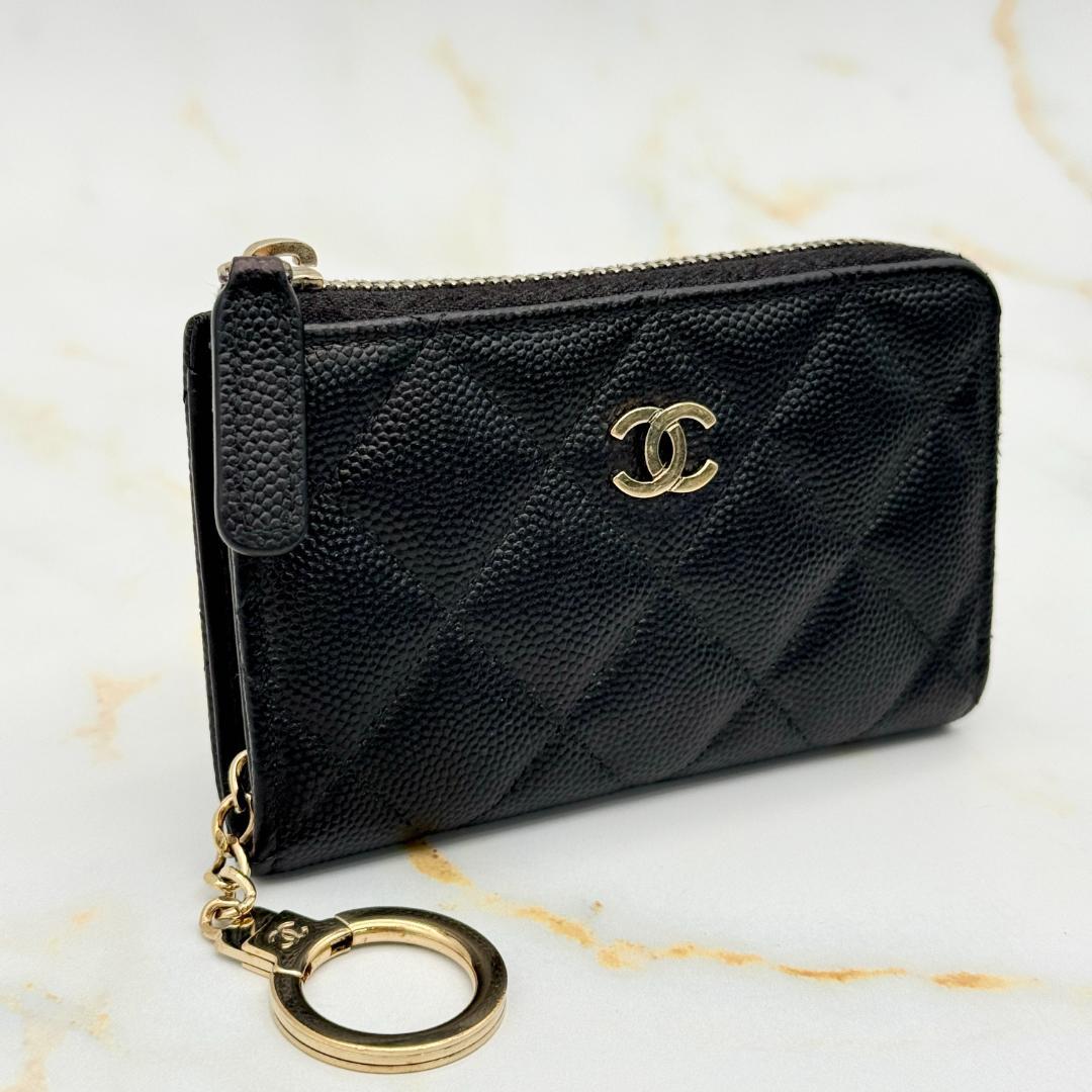 Chanel Caviar Leather with Chain Card Case — view 4