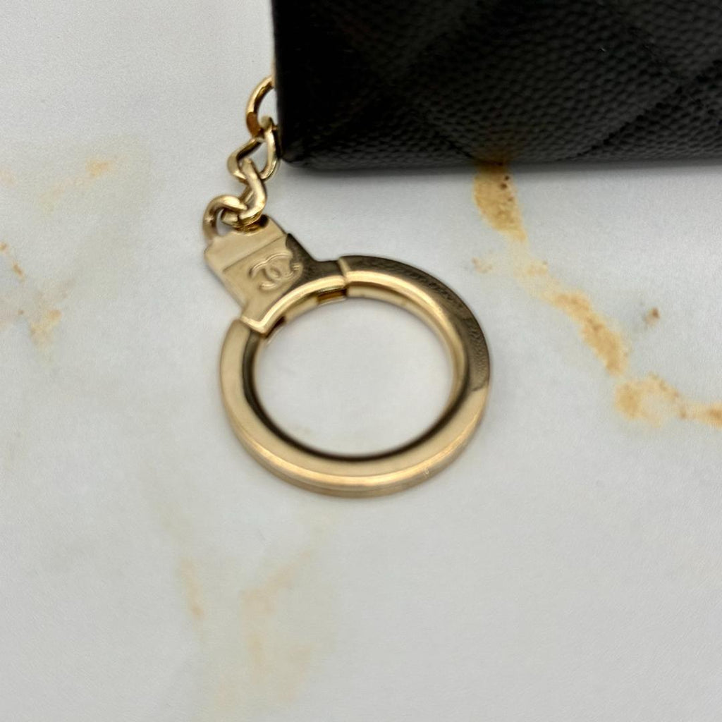 Chanel Caviar Leather with Chain Card Case — view 5