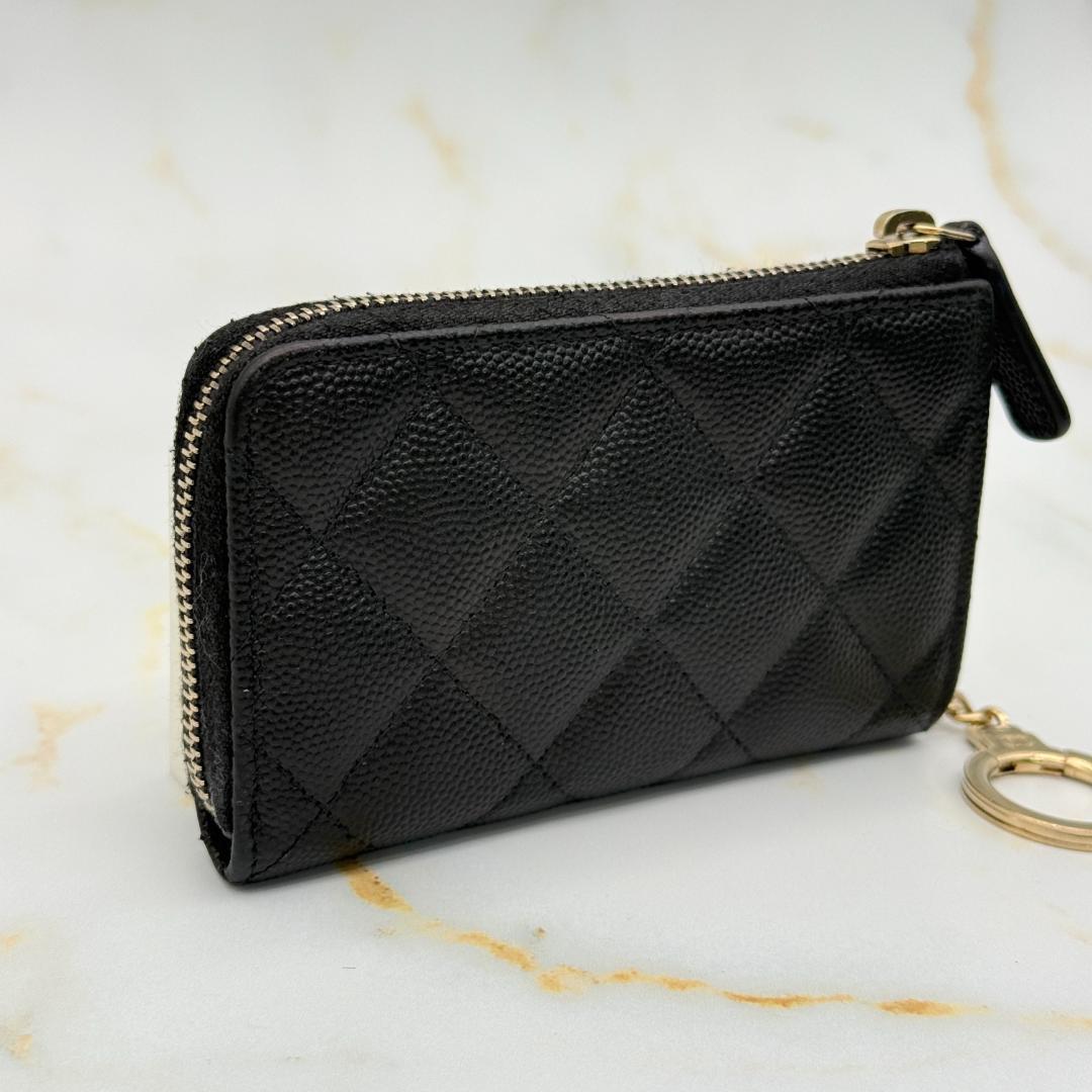 Chanel Caviar Leather with Chain Card Case — view 8