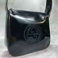 Gucci GG Handbag Patent Leather Logo Black